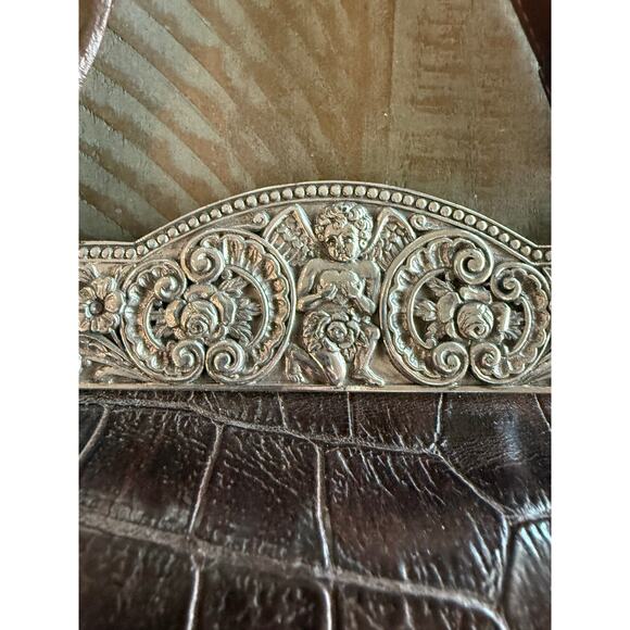 Brighton Leather Crossbody Bag Cowgirl Western Purse Bag Brown Silver Detail - Picture 7 of 12